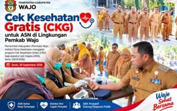 Ratusan ASN Pemkab Wajo Ikuti Cek Kesehatan Gratis, Bupati: Jangan Tunggu Sakit