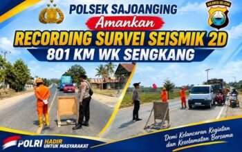 Polsek Sajoanging Amankan Recording Survei Seismik 2D 801 Km WK Sengk