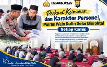 Perkuat Keimanan dan Karakter Personel, Polres Wajo Rutin Gelar Binrohtal Setiap Kamis