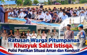 Ratusan Warga Pitumpanua Khusyuk Salat Istisqa, Polisi Pastikan Situasi Aman dan Kondusif