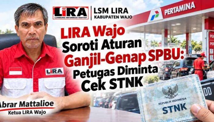 Aturan Ganjil-Genap SPBU di Wajo Mulai 28 September, LIRA Minta STNK Dicek