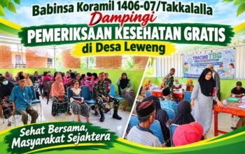 Babinsa Koramil 1406-07/Takkalalla Dampingi Pemeriksaan Kesehatan Gratis di Desa Leweng