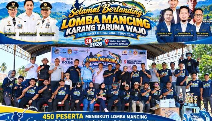 450 Peserta Ramaikan Lomba Mancing Karang Taruna Wajo di Festival Danau Tempe