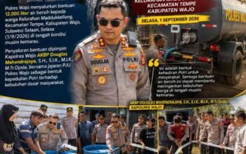 Polres Wajo Salurkan 12.000 Liter Air Bersih untuk Warga Maddukkelleng, Kecamatan Tempe