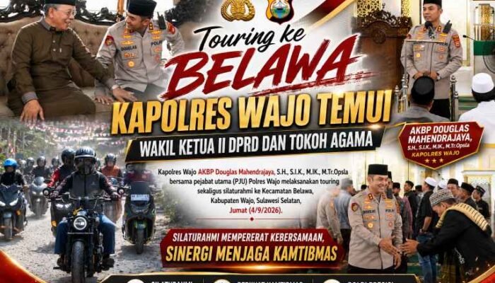 Touring ke Belawa, Kapolres Wajo Temui Wakil Ketua II DPRD dan Tokoh Agama