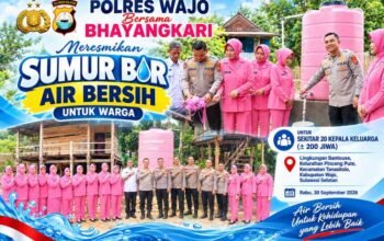 Polres Wajo Resmikan Sumur Bor, 20 Keluarga di Tanasitolo Kini Dapat Akses Air Bersih