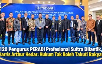 120 Pengurus PERADI Profesional Sultra Dilantik, Harris Arthur Hedar: Hukum Tak Boleh Takuti Rakyat