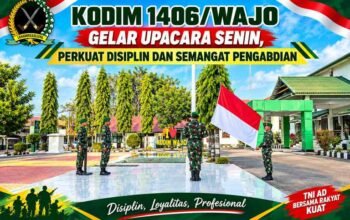 Kodim 1406/Wajo Gelar Upacara Senin, Perkuat Disiplin dan Semangat Pengabdian