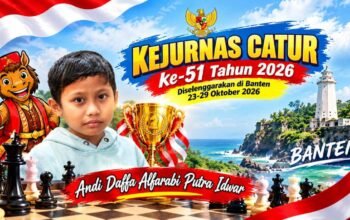 Ewako ! Daffa Alfarabi Wakili Sulsel Kategori Under-13 di Kejurnas Catur ke-51 Tahun 2026 di Banten