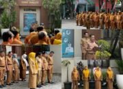 Tal’lu PA’pasang’ Na Lurah Mangasa Pimpin Upacara Bendera di halaman Kantor Kecamatan Tamalate