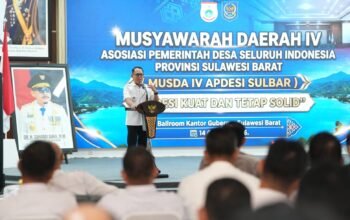 Buka ki Musda IV APDESI Sulbar, Sekda Junda: Tolak Ukur Keberhasilan Pembangunan Ada di Desa – 575 Desa Jadi Ujung Tombak