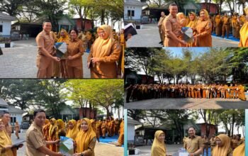 Tauwwa, Sekcam Tamalate Serahkan mi SK P3K Paruh Waktu di Sela Pelaksanaan Upacara Bendera Merah Putih