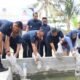 Tauwwa Lapas Bulukumba Bersama Kakanwil Ditjenpas Sulsel Tebar ki 2.000 Benih Ikan Nila