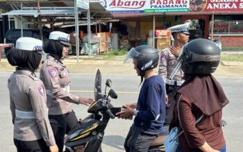 Satgas Preemtif Operasi Patuh Marano 2026 Tebar ki Pesan Keselamatan di Jl. Gatot Subroto