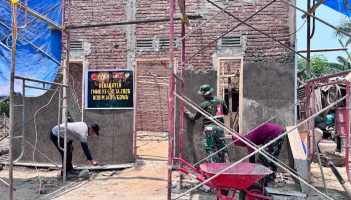 Satgas TMMD Gowa Renovasi Rumah Muh Ramli, Progres Capai 58 Persen mi