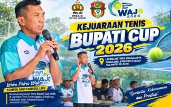 Waka Polres Wajo Buka Kejuaraan Tenis Bupati Cup 2026, Perkuat Silaturahmi dan Sportivitas