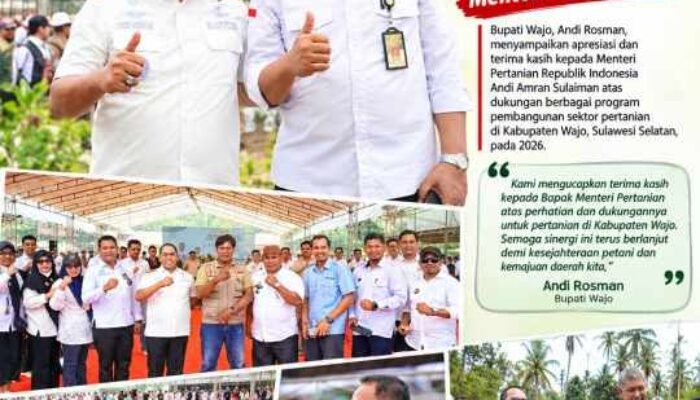 Bupati Wajo Apresiasi Dukungan Mentan, Puluhan Infrastruktur dan Alsintan Disiapkan untuk Petani