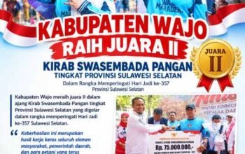 Wajo Raih Prestasi di Sulsel, Juara II Kirab Swasembada Pangan