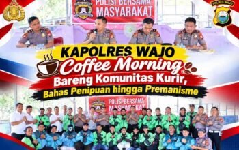 Kapolres Wajo Coffee Morning Bareng Komunitas Kurir, Bahas Penipuan hingga Premanisme