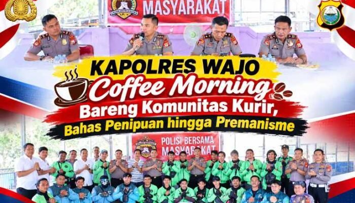 Kapolres Wajo Coffee Morning Bareng Komunitas Kurir, Bahas Penipuan hingga Premanisme