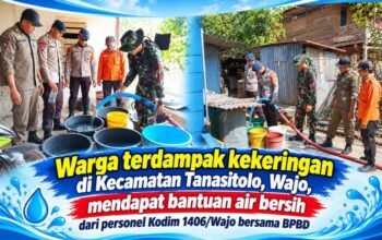 Krisis Air Bersih Akibat Kekeringan, TNI-BPBD Bantu Warga Tanasitolo Wajo