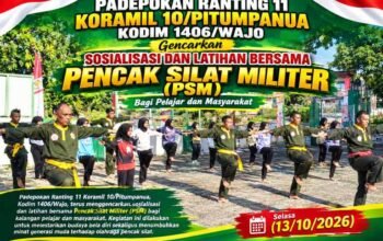 Koramil 10/Pitumpanua Latih Pelajar Silat, PSM Kodim 1406/Wajo Bidik Bibit Atlet Muda