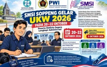 SMSI Soppeng Gelar UKW 2026 pada 20–22 Oktober, Peserta Diminta Segera Lengkapi Administrasi