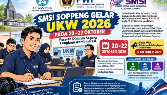 SMSI Soppeng Gelar UKW 2026 pada 20–22 Oktober, Peserta Diminta Segera Lengkapi Administrasi