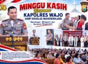 Kapolres Wajo Gelar Minggu Kasih di Gereja Toraja Sengkang, Sampaikan Pesan Kamtibmas