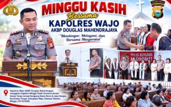 Kapolres Wajo Gelar Minggu Kasih di Gereja Toraja Sengkang, Sampaikan Pesan Kamtibmas