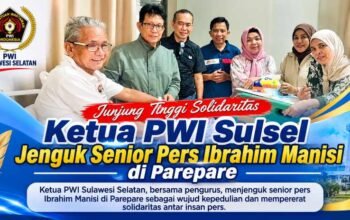 Junjung Tinggi Solidaritas, Ketua PWI Sulsel Jenguk Senior Pers Ibrahim Manisi di Parepare