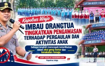 Cegah Kenakalan Remaja, Kapolres Wajo Minta Orangtua Awasi Pergaulan Anak 