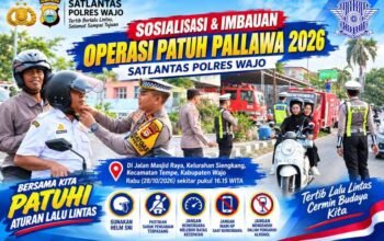 Polres Wajo Gencarkan Sosialisasi Operasi Patuh Pallawa 2026, Pengendara Diimbau Tertib Berlalu Lintas