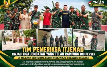 Pastikan Kualitas Pembangunan, Itjenad Periksa Tiga Jembatan Rampung 100 Persen di Wajo