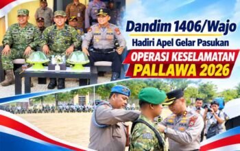 Dandim 1406/Wajo Hadiri Apel Gelar Pasukan Operasi Keselamatan Pallawa 2026