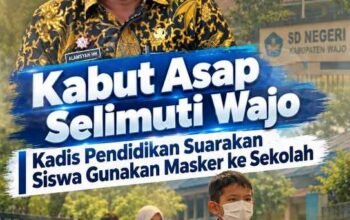 Disdikbud Wajo Ajak Siswa Gunakan Masker Saat Berangkat Sekolah, Antisipasi Dampak Kabut Asap