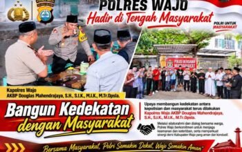 Polisi Bersama Masyarakat, Kapolres Wajo Ngopi Bareng Warga Usai Salat Subuh
